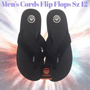 Flip Flops For Men Black&White Suede Sandals Sz 12 NWT